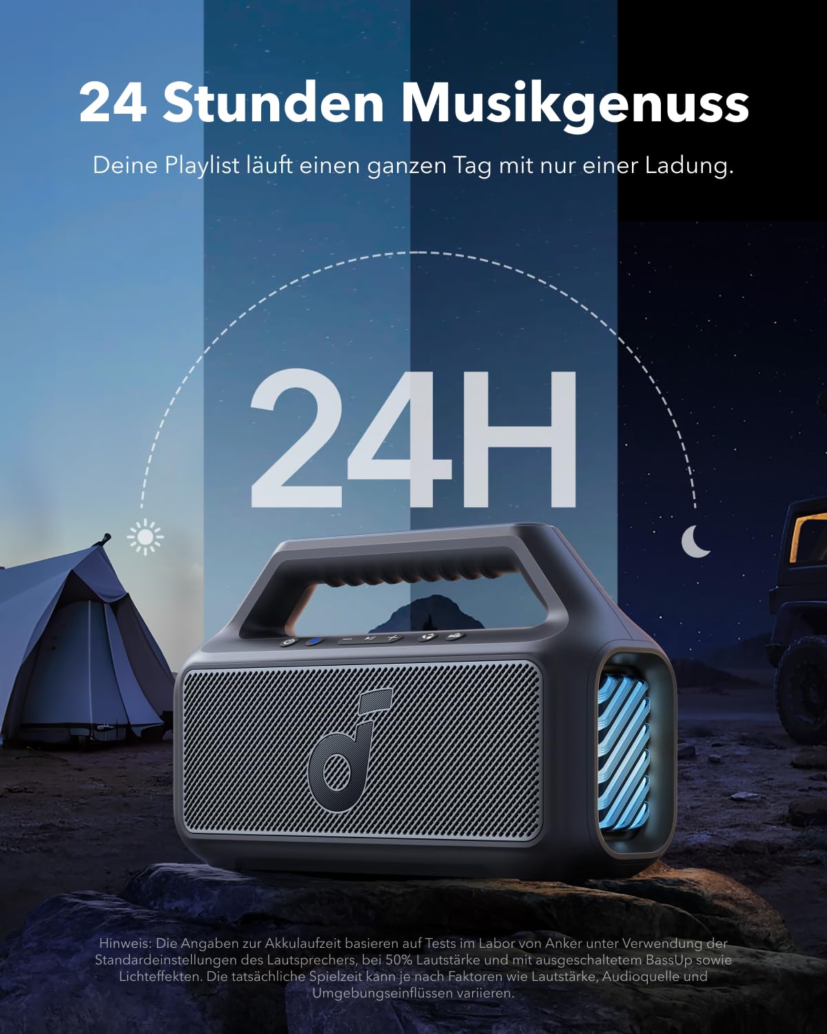 Anker Soundcore Boom 2 Tragbarer Bluetooth-Lautsprecher, 80W, Schwarz