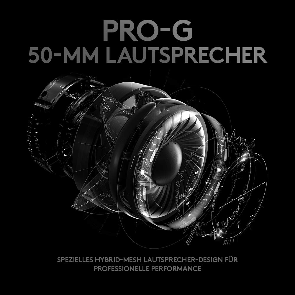 Logitech G PRO X Gaming-Headset, mit Blue VO!CE & DTS 7.1 Surround Sound, kabelgebunden, Schwarz