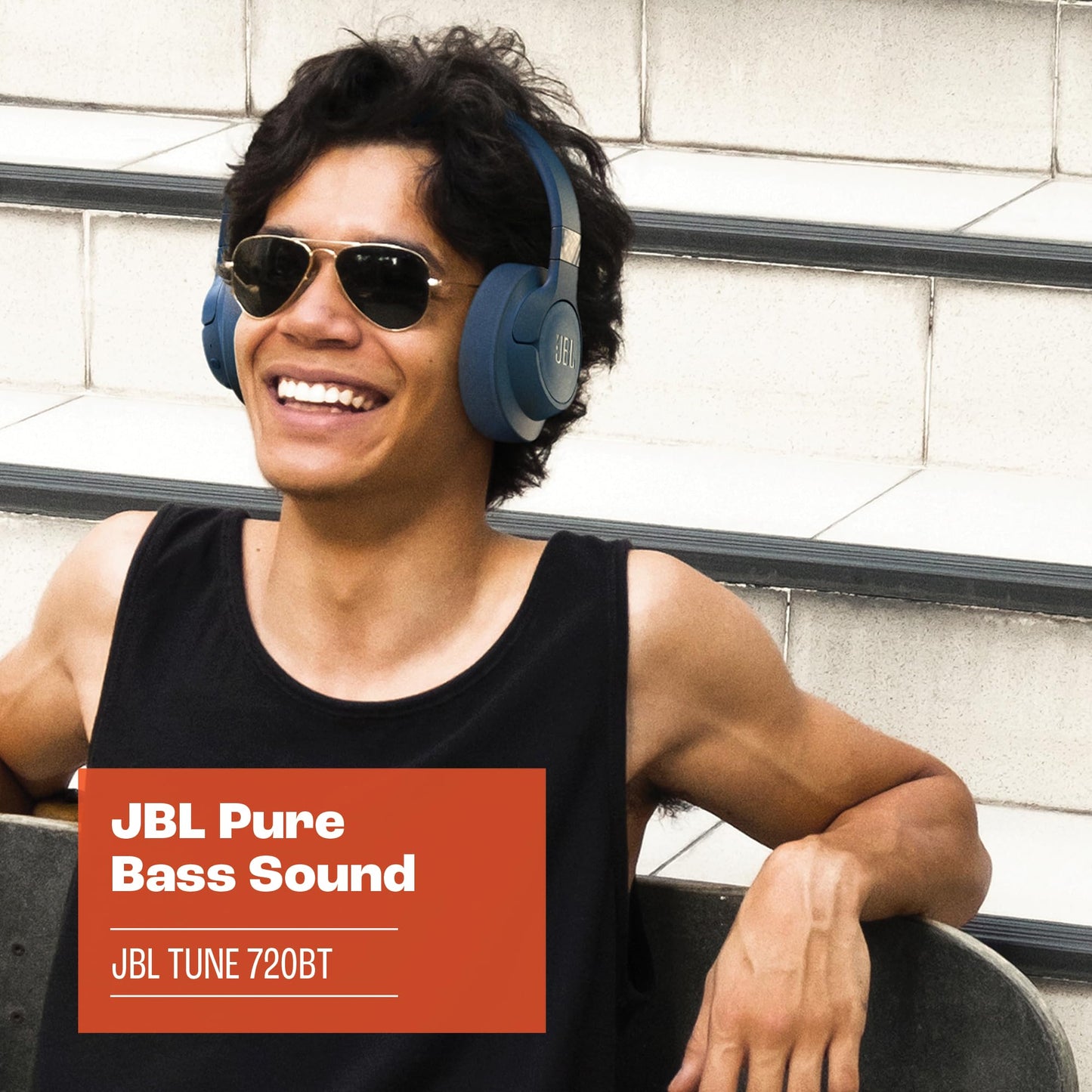 JBL Tune 720BT Kabellose Bluetooth-Kopfhörer, 76h Akku, Pure Bass Sound, Schwarz